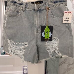 NWT-Refuge Light Blue Distressed Denim Shorts